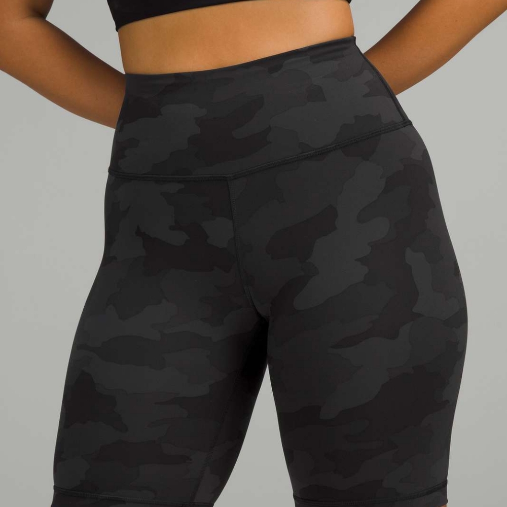 lululemon athletica Charcoal Camo High-Rise Bike Shorts